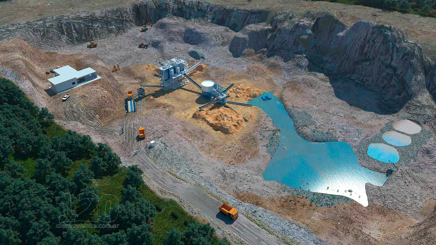 Quarry aerial view 3D CAD visualisation Videos for Industries